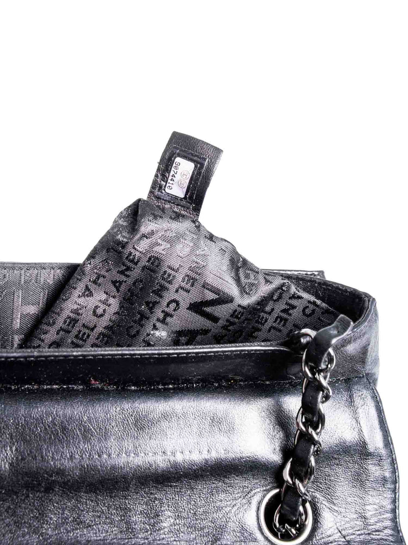 CHANEL Lambskin Leather Square Quilted Reissue Flap Bag Black-designer resale