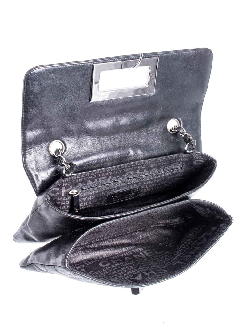 CHANEL Lambskin Leather Square Quilted Reissue Flap Bag Black-designer resale