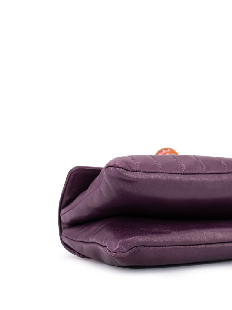 CHANEL Lambskin Quilted Mini Flap Bag Purple-designer resale