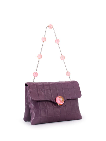 CHANEL Lambskin Quilted Mini Flap Bag Purple-designer resale