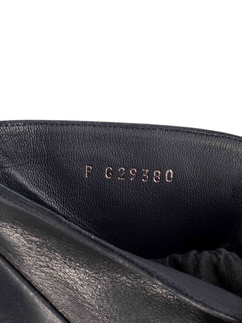 CHANEL Leather CC Logo Platform Ankle Booties Black-designer resale