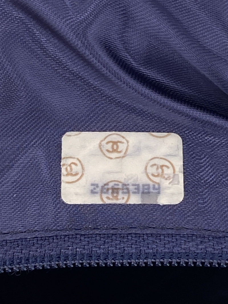 CHANEL Leather CC Logo Tassel Camera Messenger Bag Blue White-designer resale