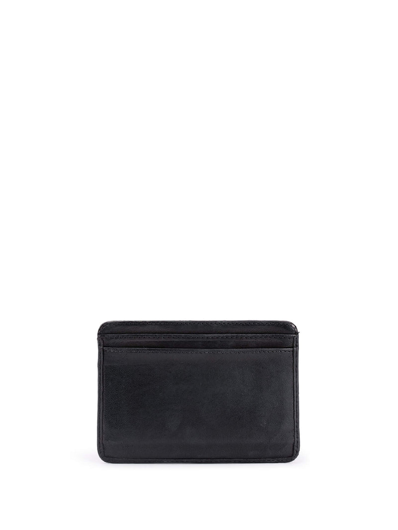 CHANEL Leather Quilted CC Logo Card Holder Wallet Black-designer resale