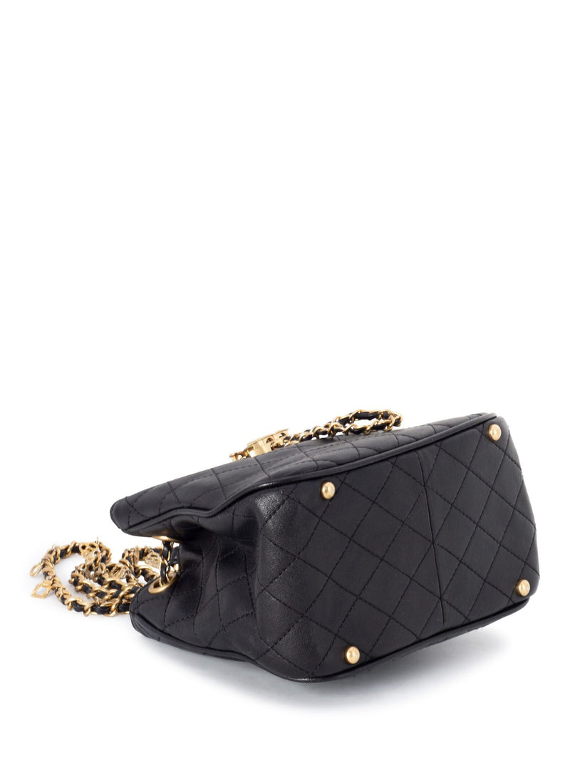 CHANEL Leather Small Egyptian Amulet Drawstring Bucket Bag Black-designer resale