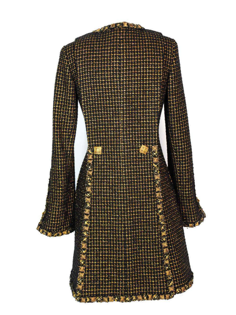 CHANEL Lesage Tweed Fitted Jacket Gold Black-designer resale