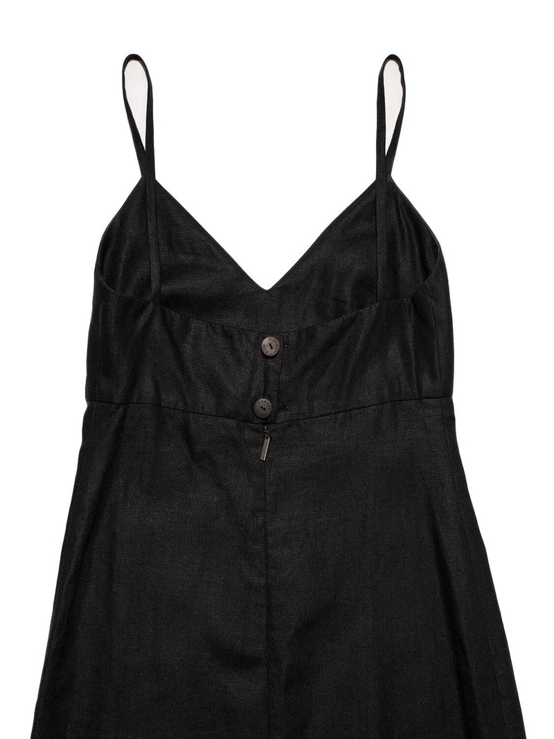 CHANEL Linen Maxi Dress Black-designer resale