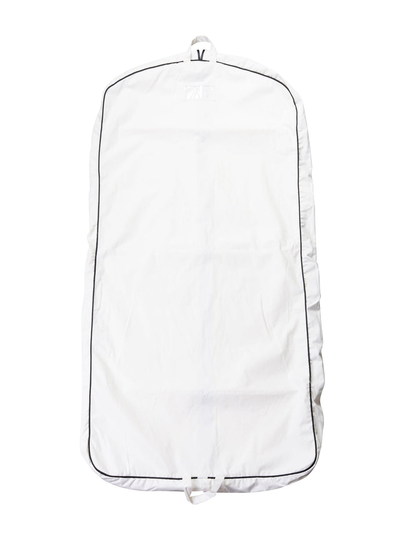 CHANEL Logo Canvas Garment Bag White Black