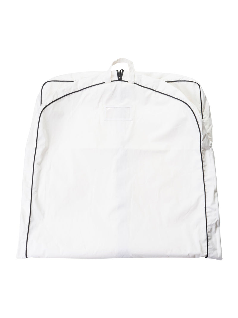 CHANEL Logo Canvas Garment Bag White Black