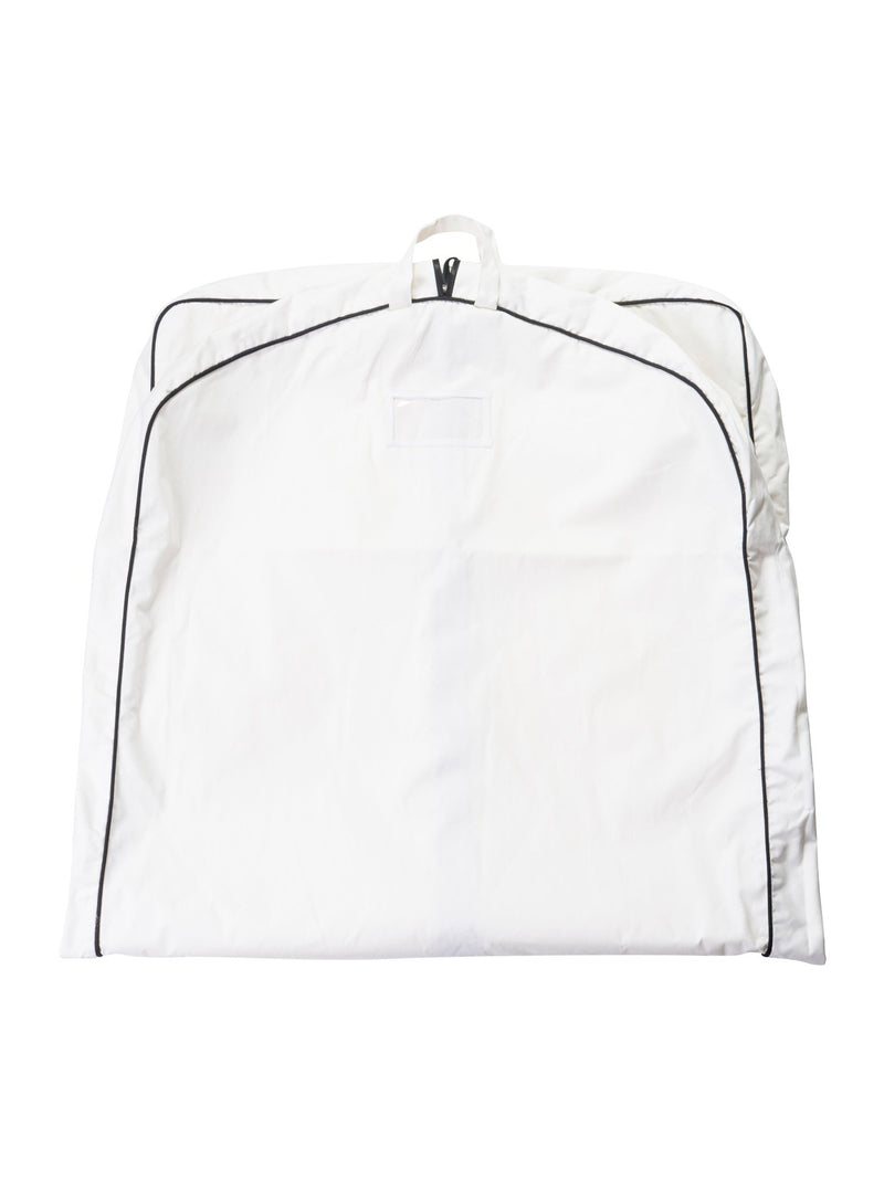 CHANEL Logo Canvas Garment Bag White Black-designer resale