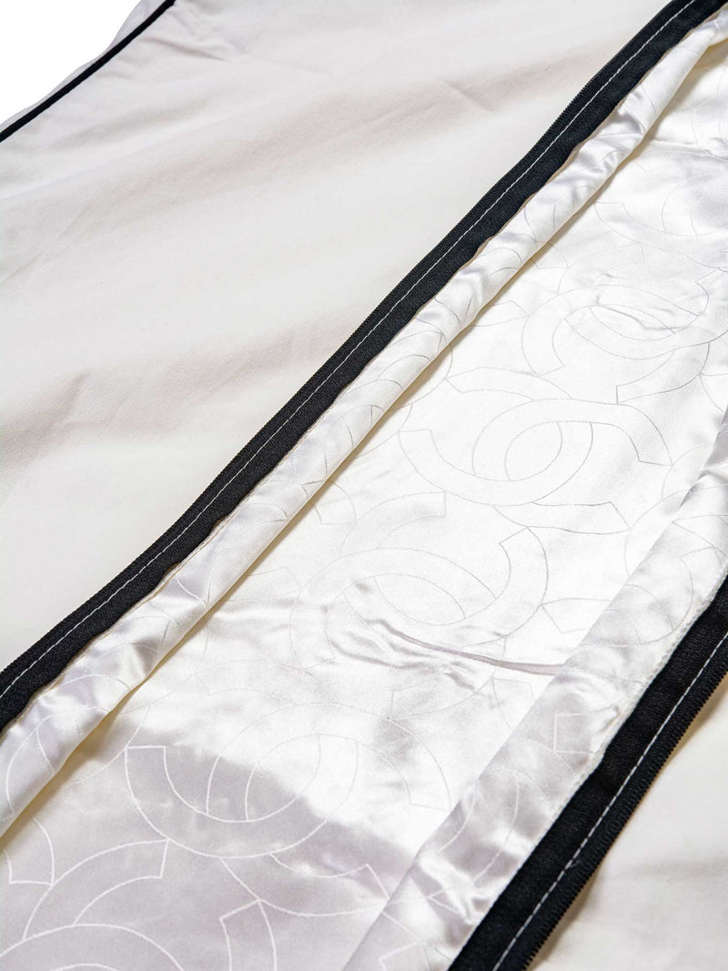 CHANEL Logo Canvas Garment Bag White Black-designer resale