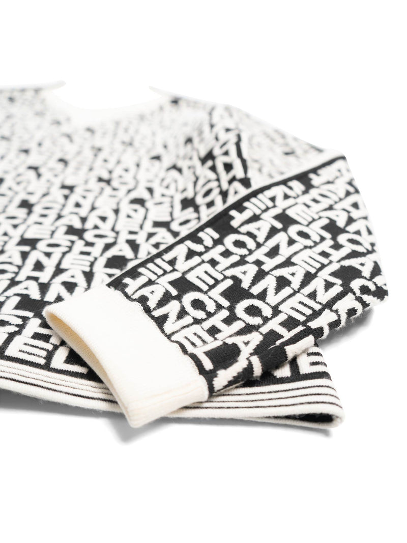 CHANEL Logo Knit Zipper Sweater Black White-designer resale
