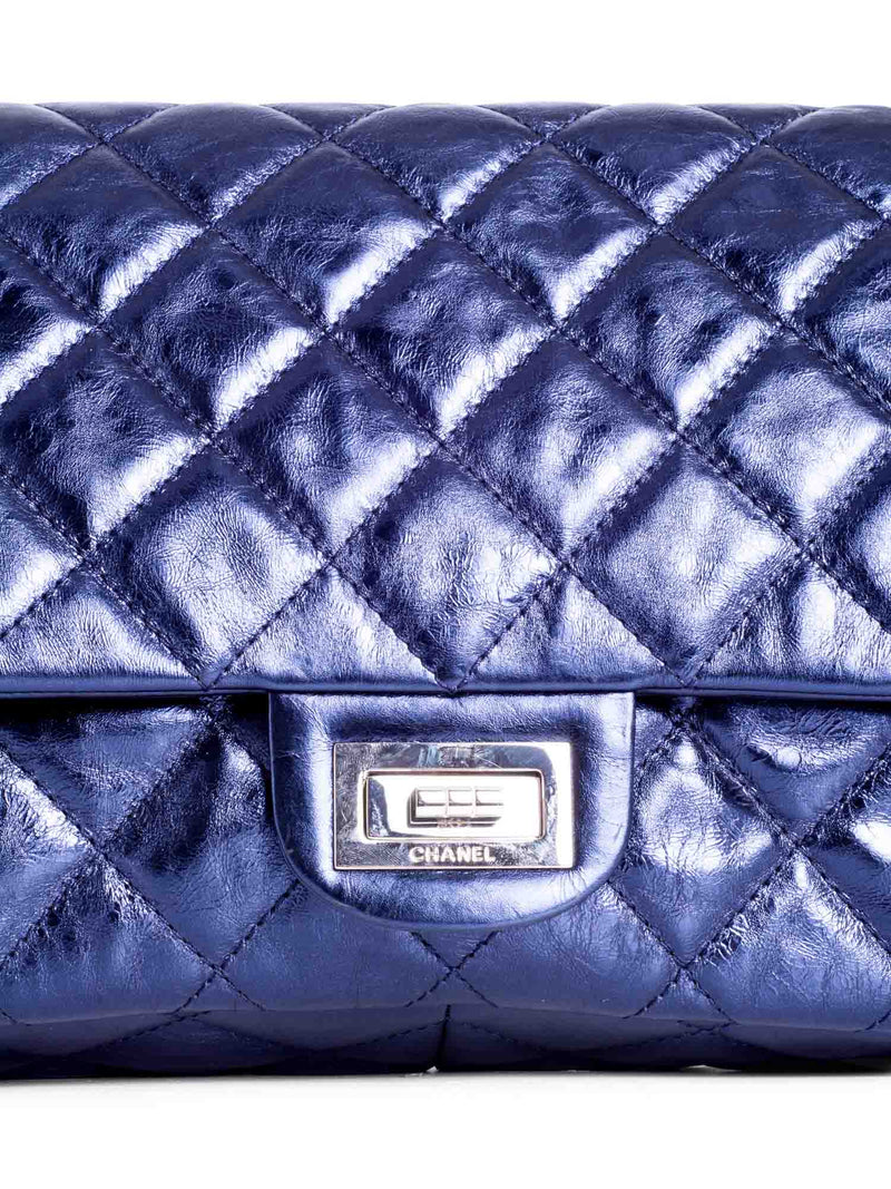 CHANEL Metallic Aged Lambskin Leather 2.55 Double Flap Bag