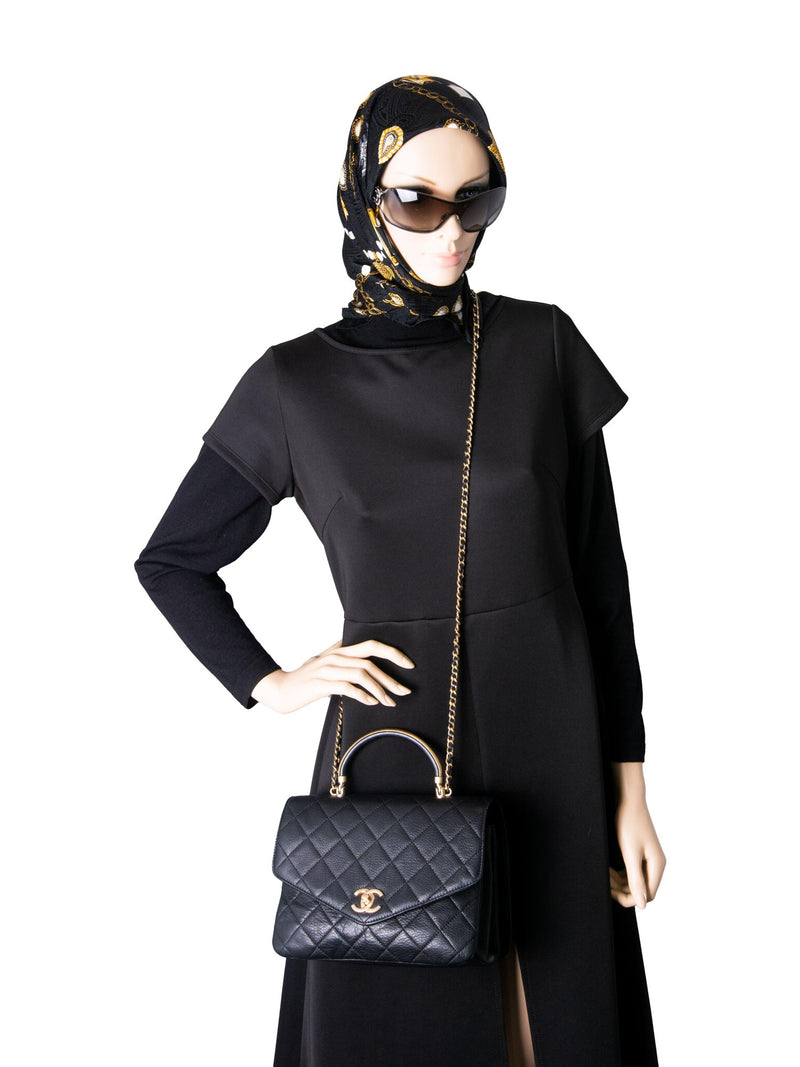 CHANEL, Bags, Chanel Classic Top Handle Black Caviar Gold Hw Mini Flap Bag