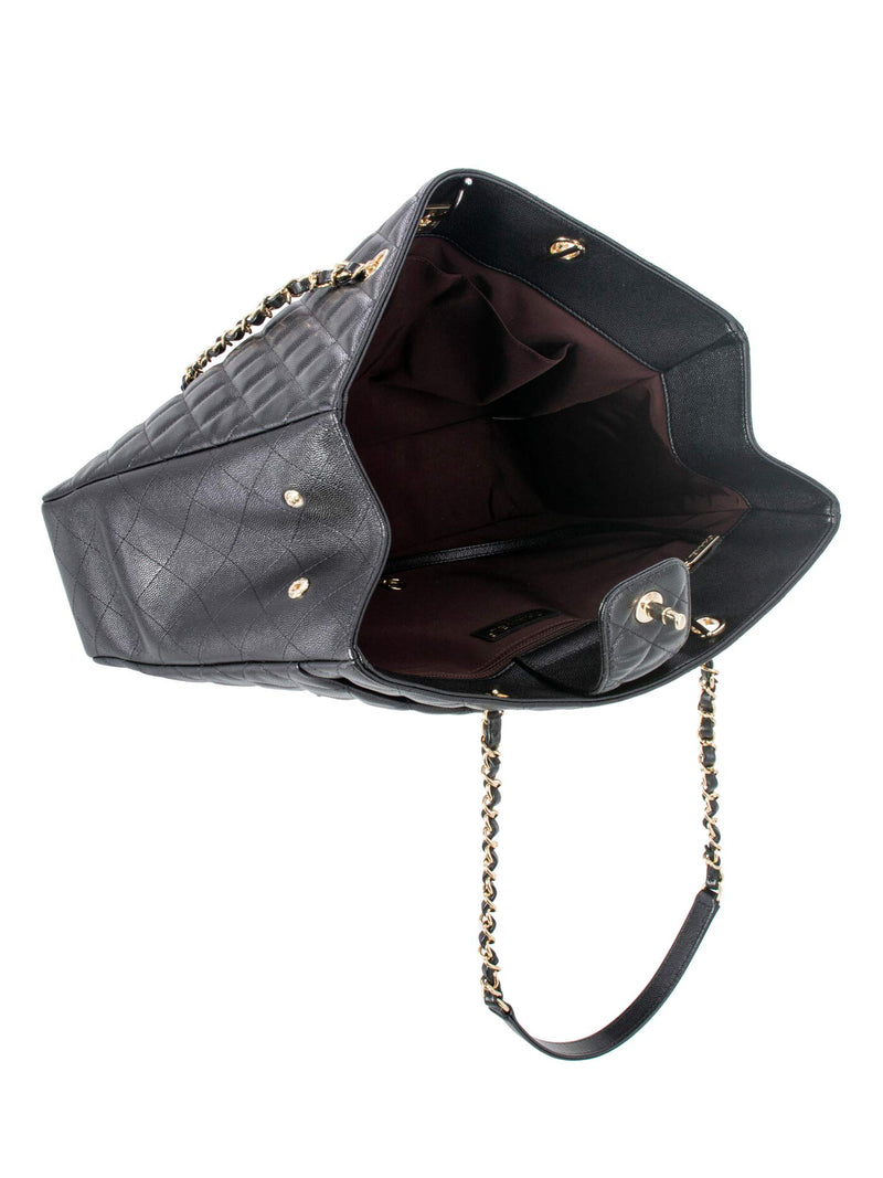 e23 CHANEL Authentic Jumbo Caviar 11 Large Chain Shoulder Bag Flap Black  Quilt