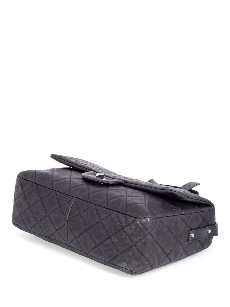 CHANEL Quilted Caviar Maxi Reissue Flap Messenger Bag Black