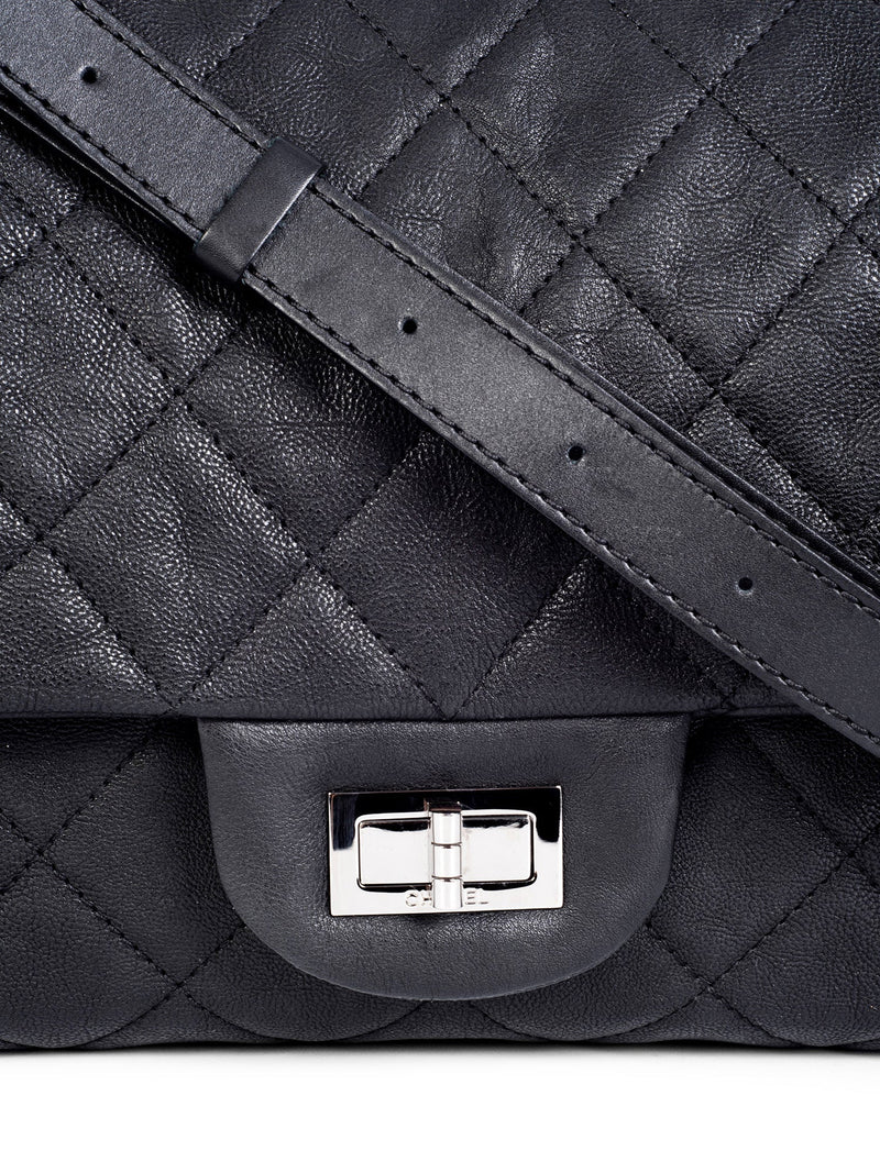 CHANEL 2.55 Reissue Calfskin Leather Flap Shoulder Bag Black