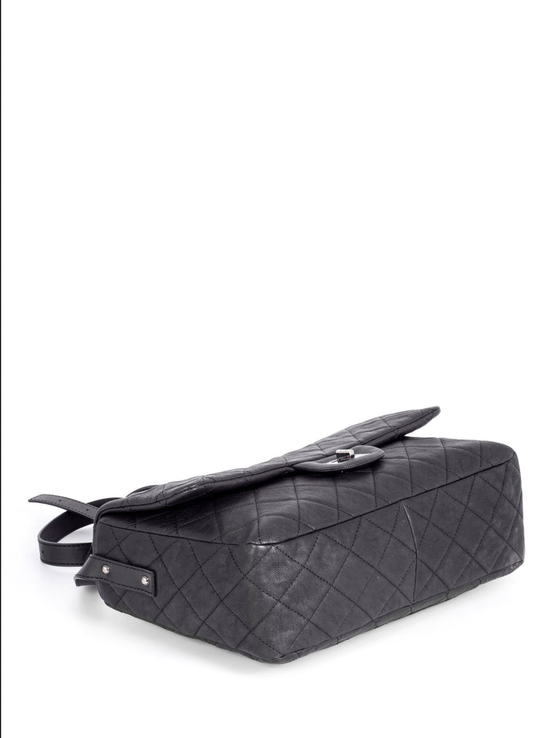 CHANEL Quilted Caviar Maxi Reissue Flap Messenger Bag Black