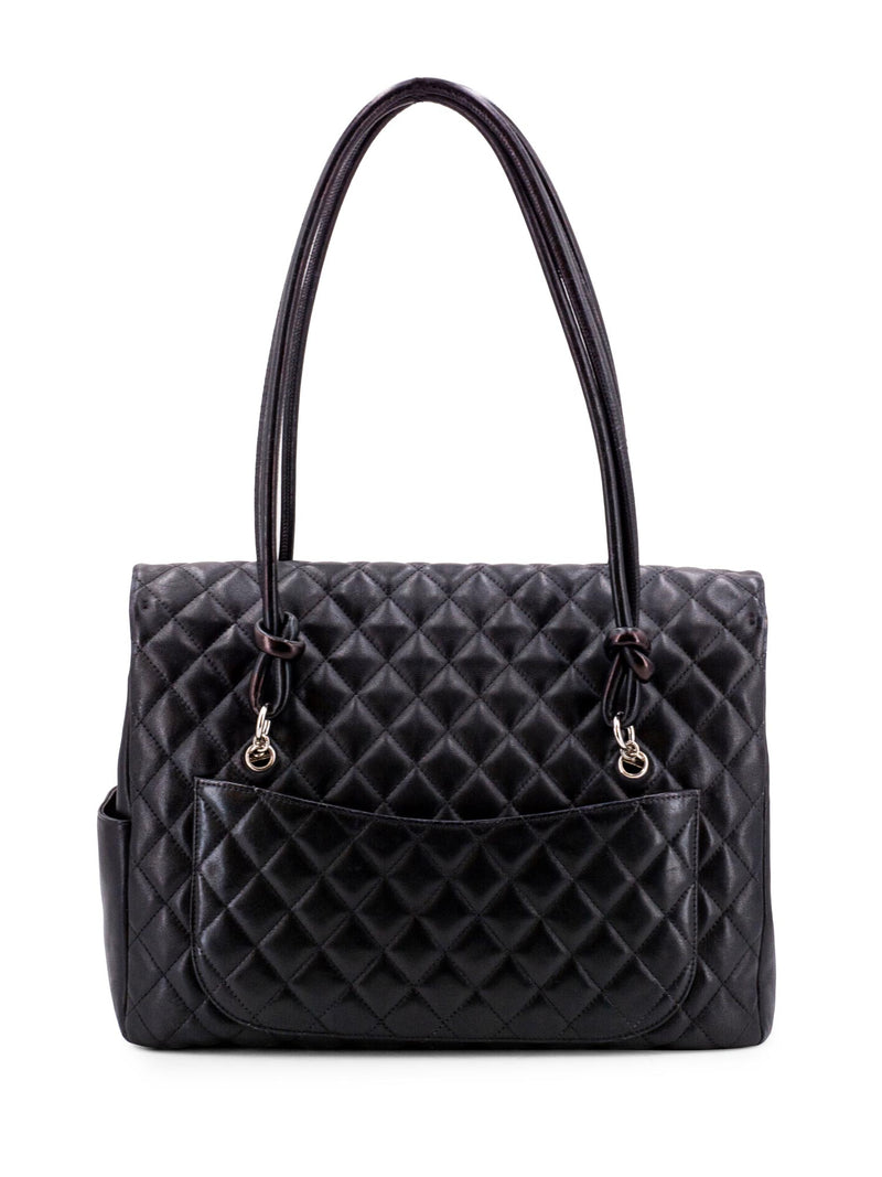 CHANEL Quilted Leather CC Flap Maxi Bag Black