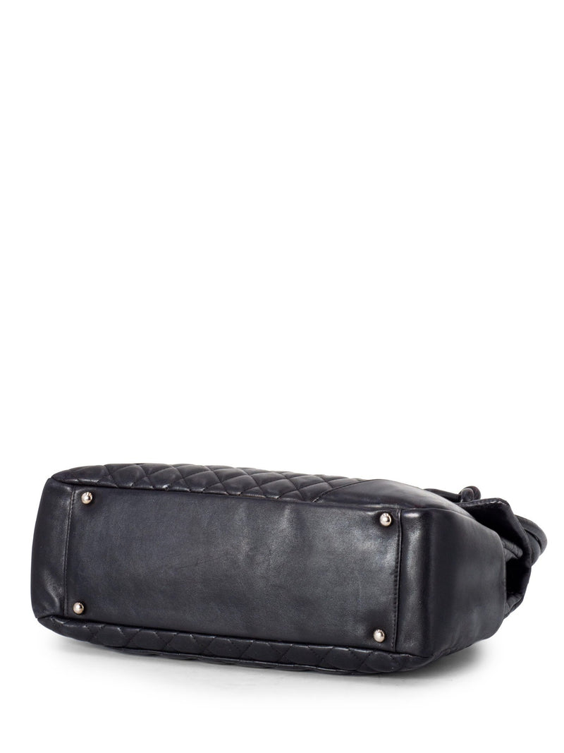 CHANEL Quilted Leather CC Flap Maxi Bag Black-designer resale
