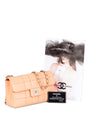CHANEL CC Logo Quilted Leather Flap Messenger Bag Peach Beige