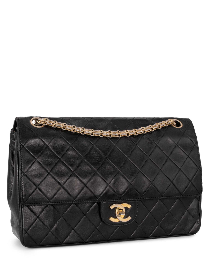 Chanel Classic Double Flap Quilted Caviar Gold-tone Small Black