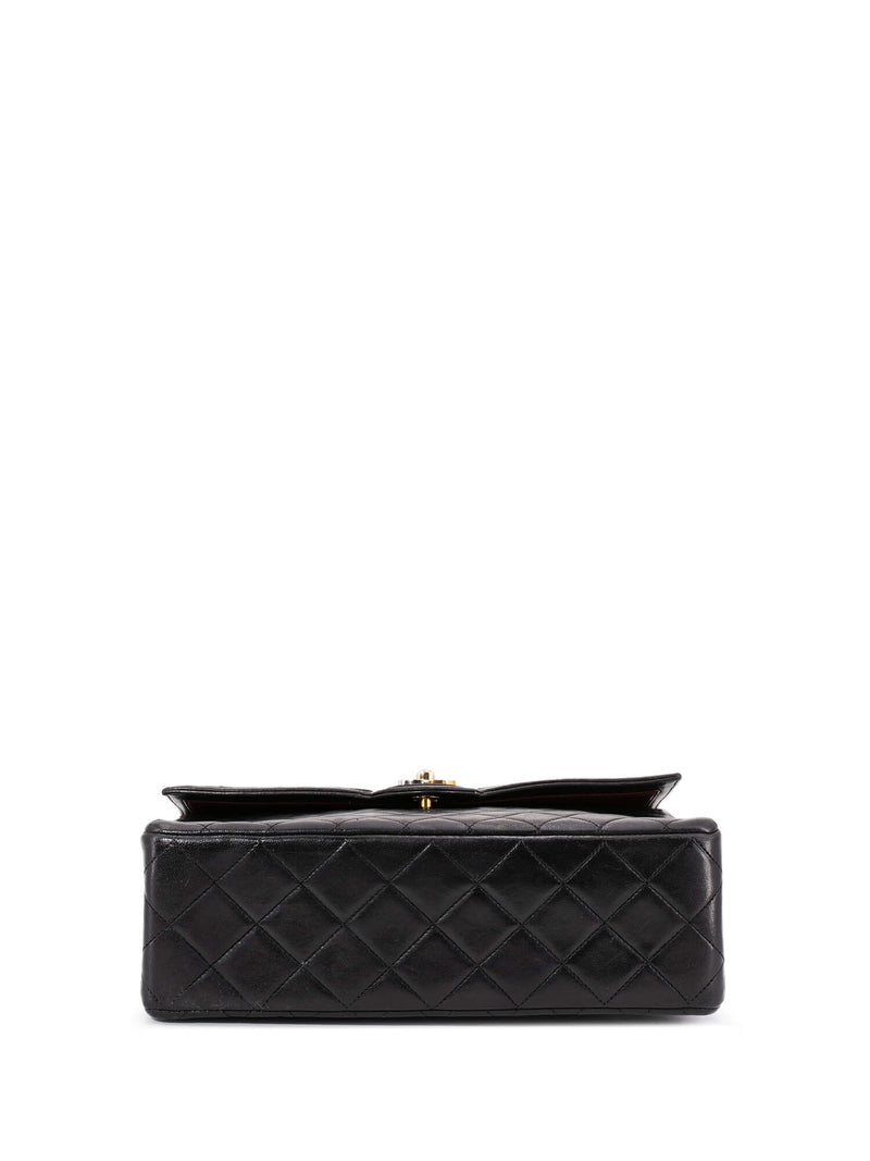 CHANEL Quilted Leather CC Logo Medium Flap Bag Black-designer resale