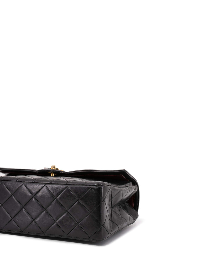 CHANEL Quilted Leather CC Logo Medium Flap Bag Black-designer resale