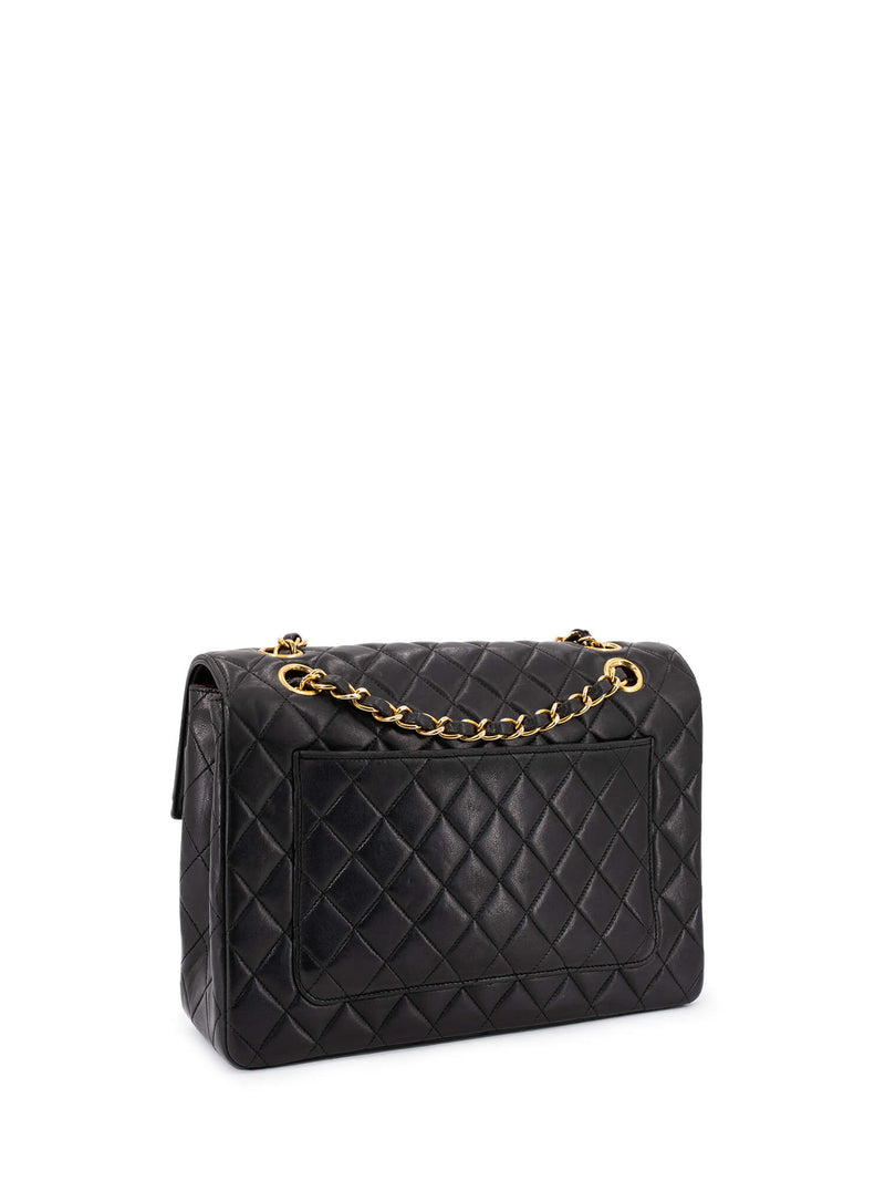 CHANEL Quilted Leather CC Logo Medium Flap Bag Black-designer resale