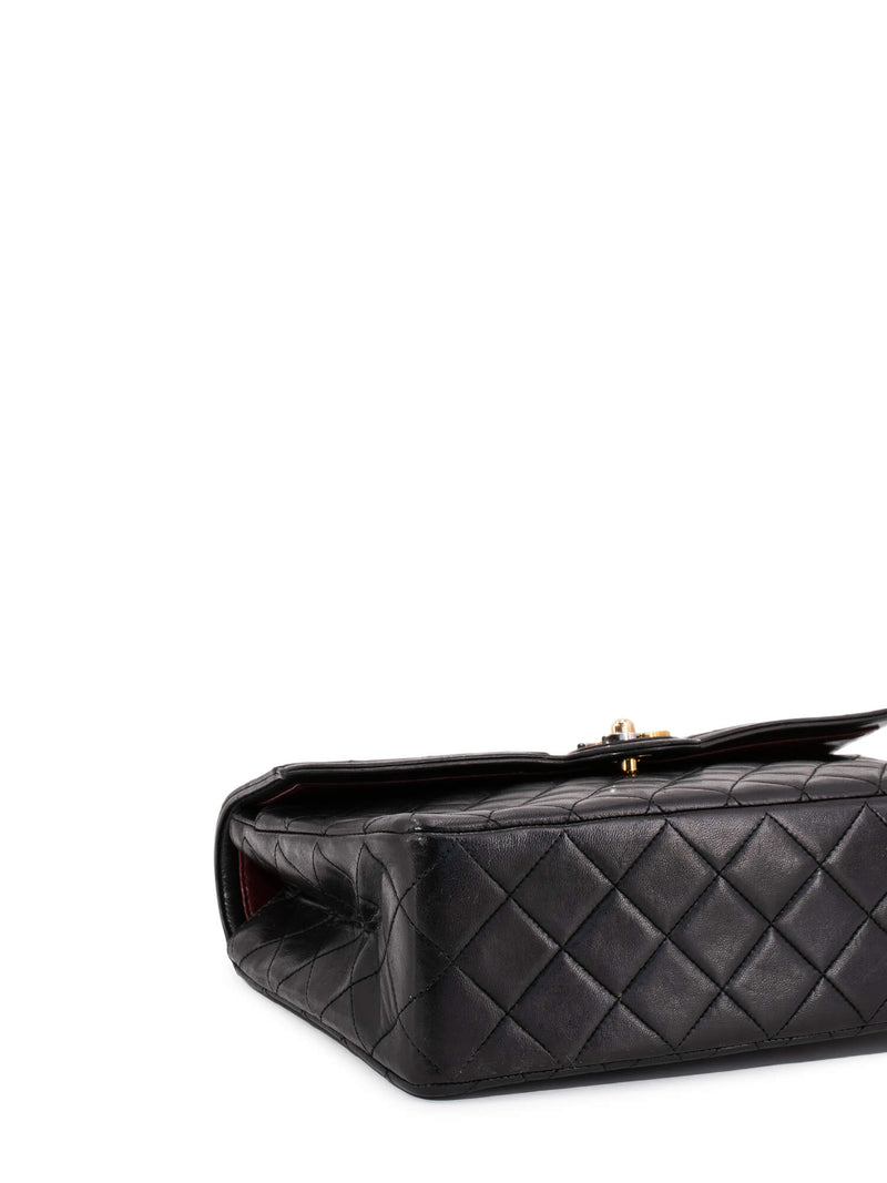 CHANEL Quilted Leather CC Logo Medium Flap Bag Black-designer resale