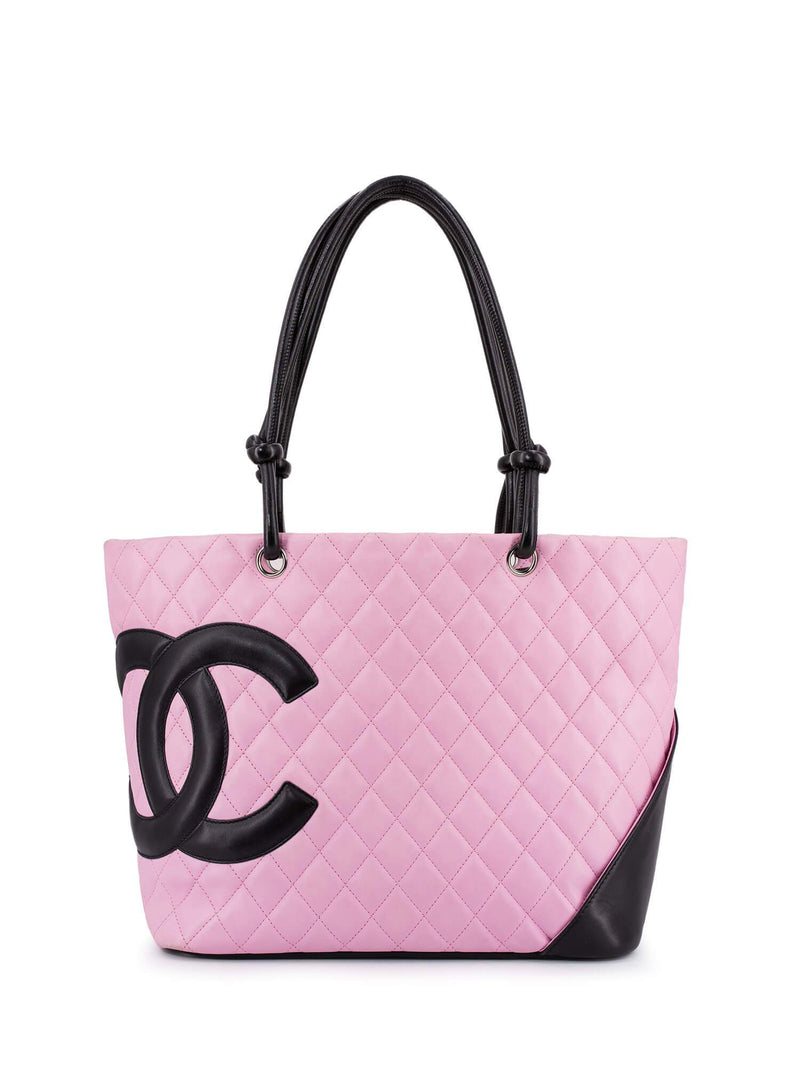 CHANEL Quilted Leather Cambon Bag Pink