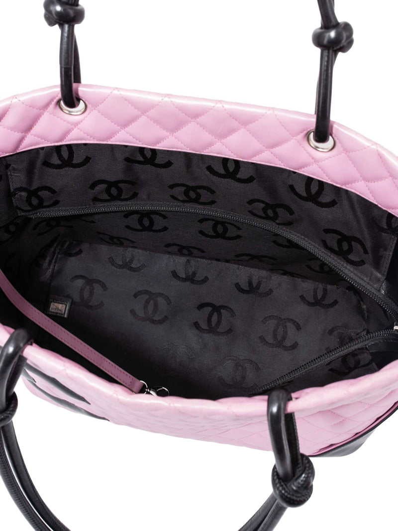CHANEL Quilted Leather Cambon Bag Pink-designer resale