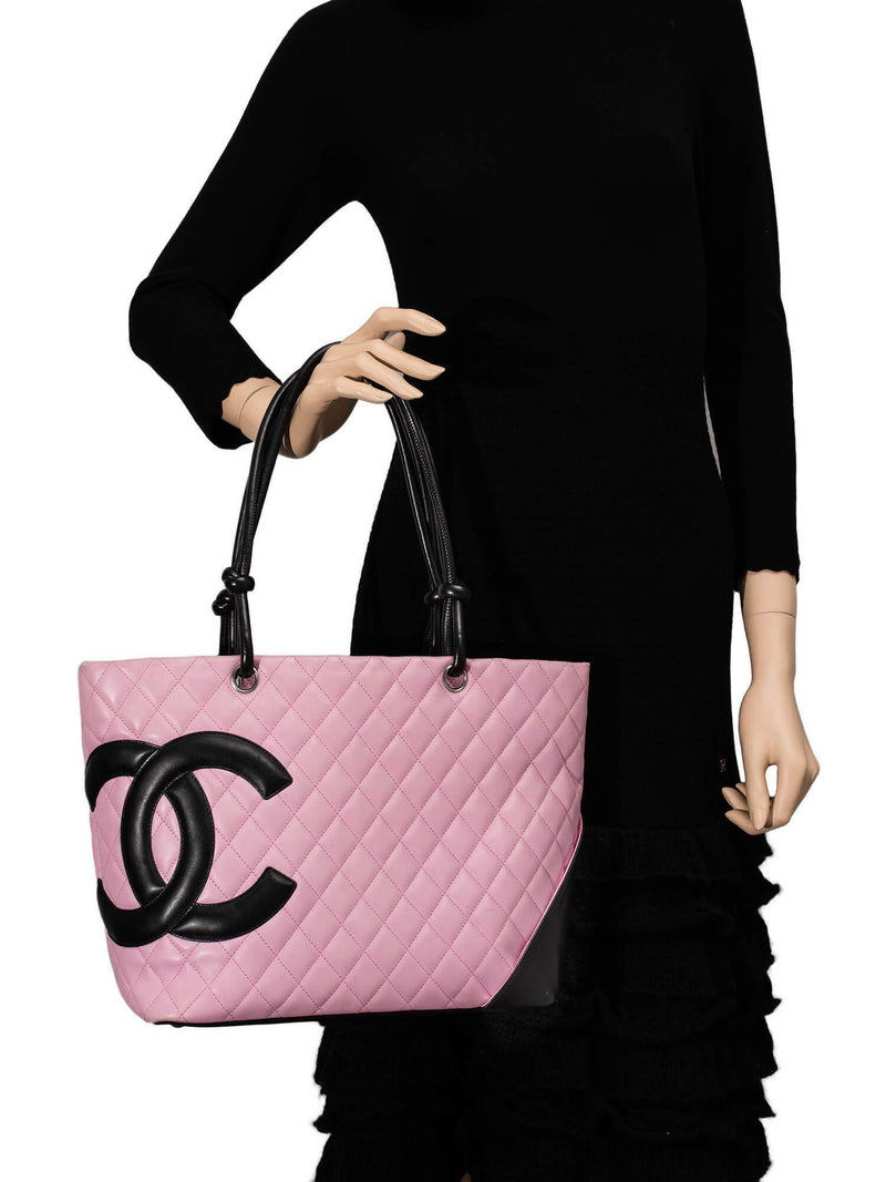 CHANEL Quilted Leather Cambon Bag Pink-designer resale