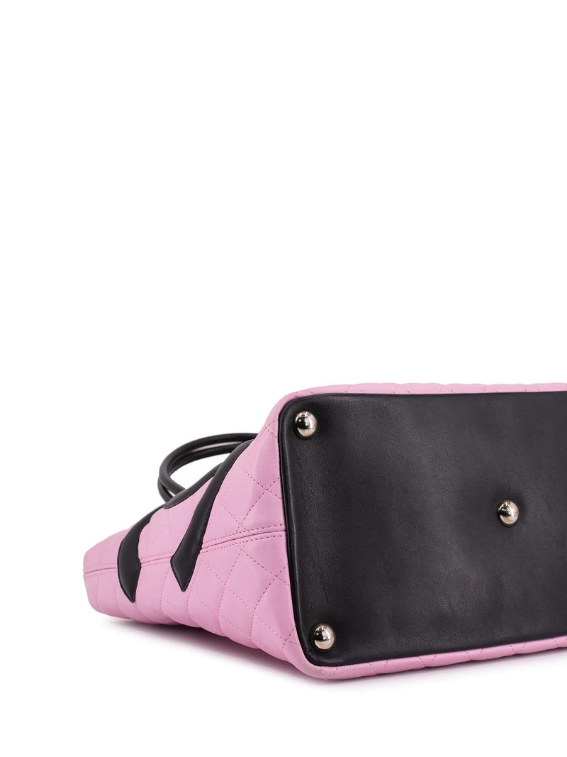 CHANEL Quilted Leather Cambon Bag Pink-designer resale