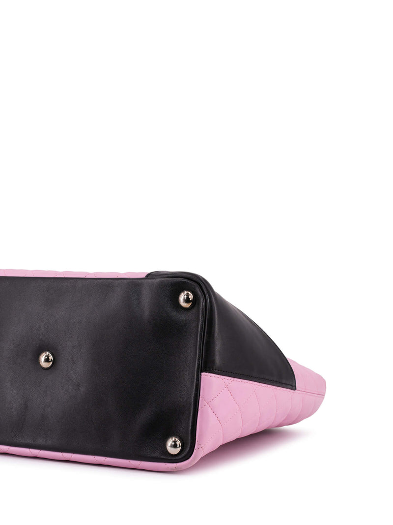CHANEL Quilted Leather Cambon Bag Pink-designer resale