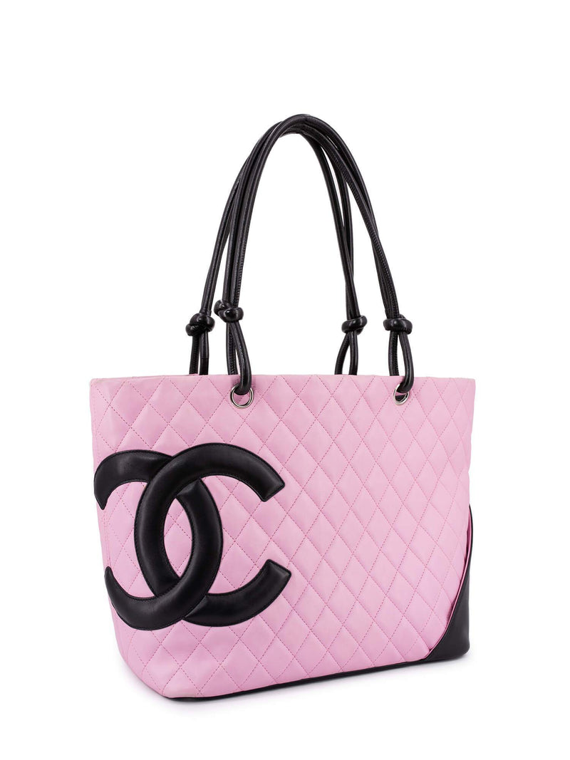 CHANEL Quilted Leather Cambon Bag Pink