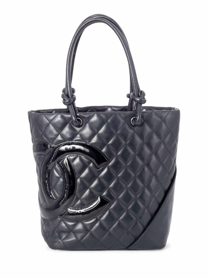 CHANEL Quilted Leather Cambon Bucket Bag Black