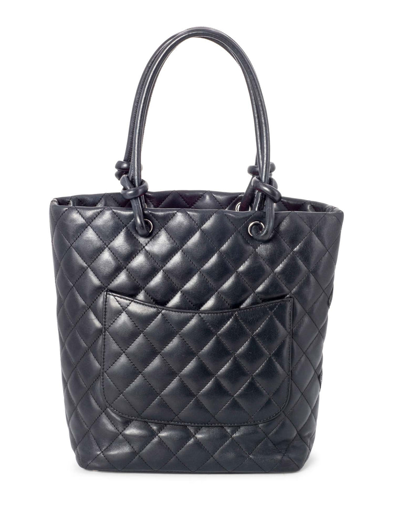 CHANEL Quilted Leather Cambon Bucket Bag Black