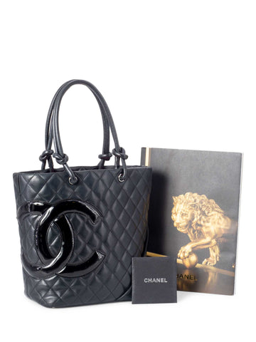 CHANEL Quilted Leather Cambon Bucket Bag Black-designer resale