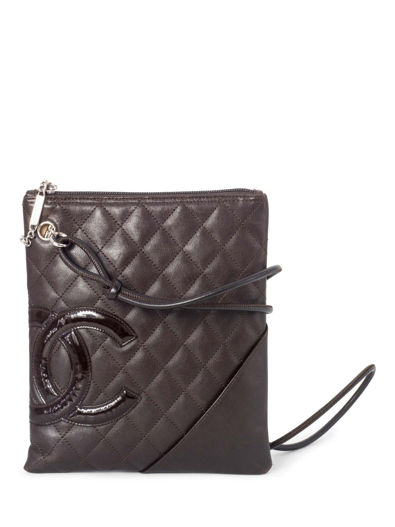 CHANEL Quilted Leather Cambon Messenger Bag Brown-designer resale