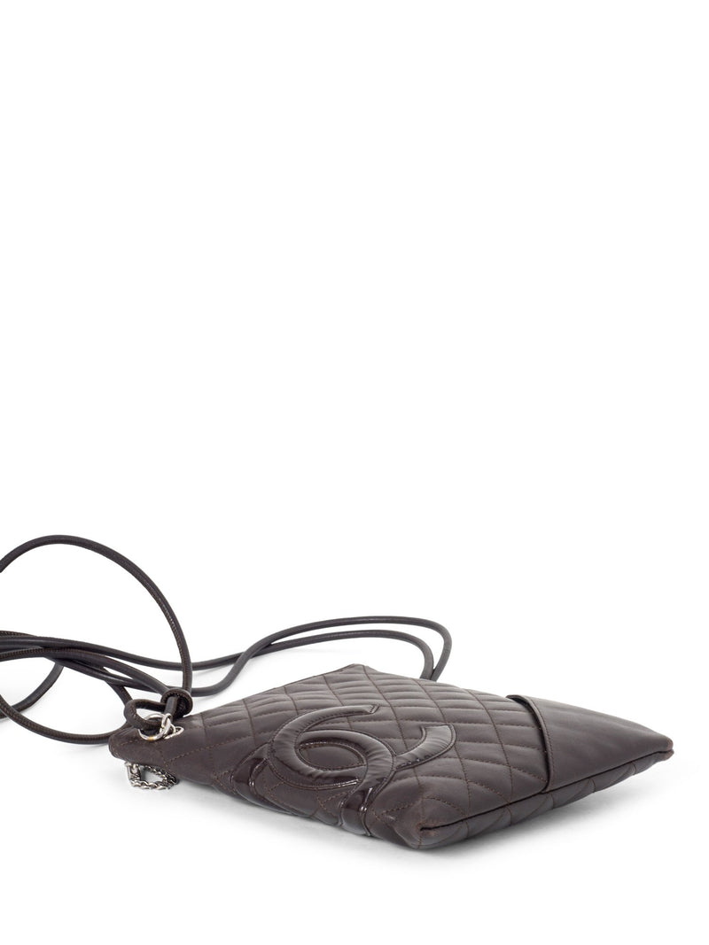 CHANEL Quilted Leather Cambon Messenger Bag Brown-designer resale