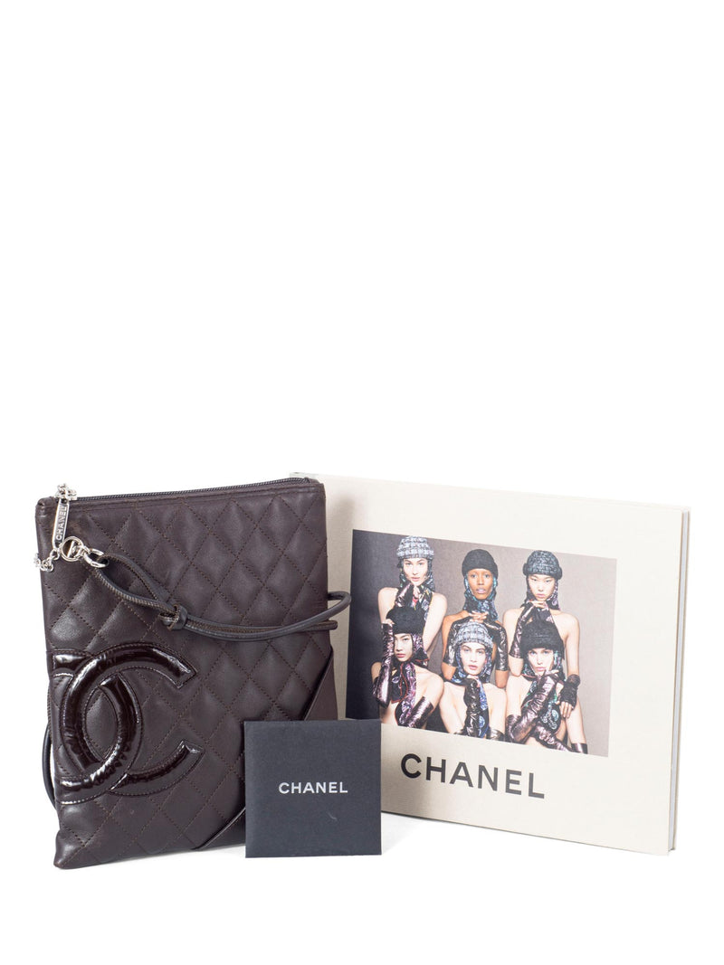 CHANEL Quilted Leather Cambon Messenger Bag Brown-designer resale