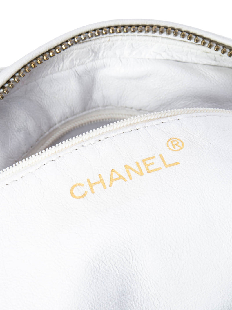 CHANEL Quilted Leather Camera Bag White-designer resale
