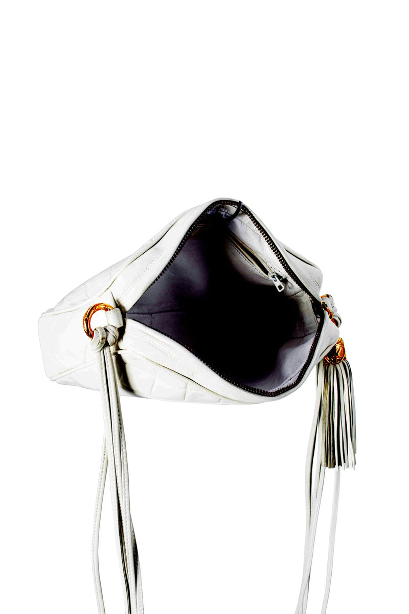 CHANEL Quilted Leather Camera Bag White-designer resale