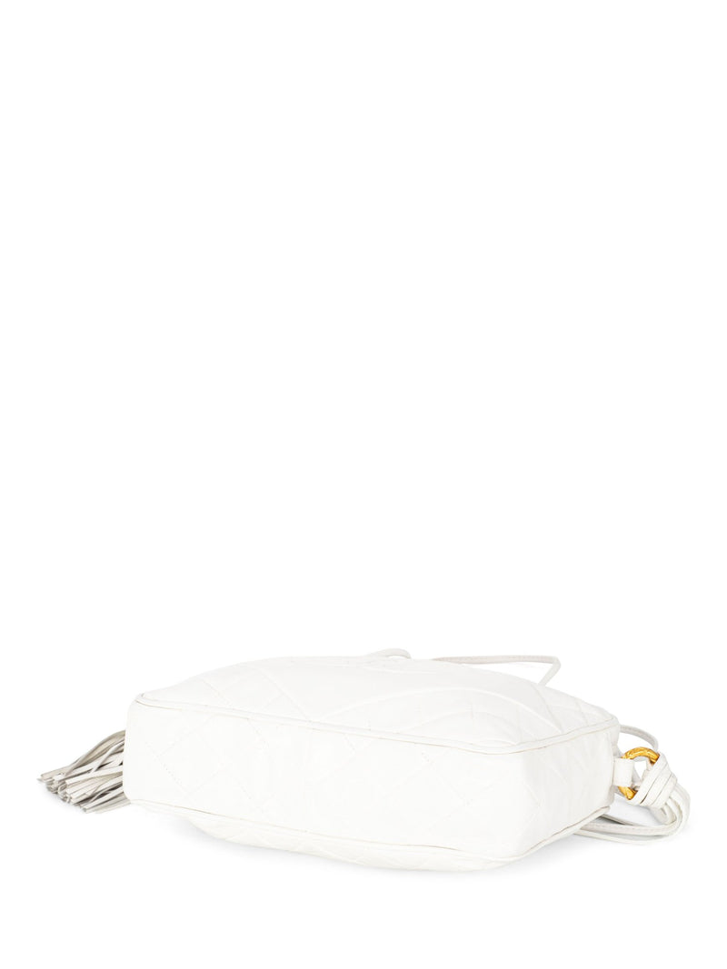 CHANEL Quilted Leather Camera Bag White-designer resale
