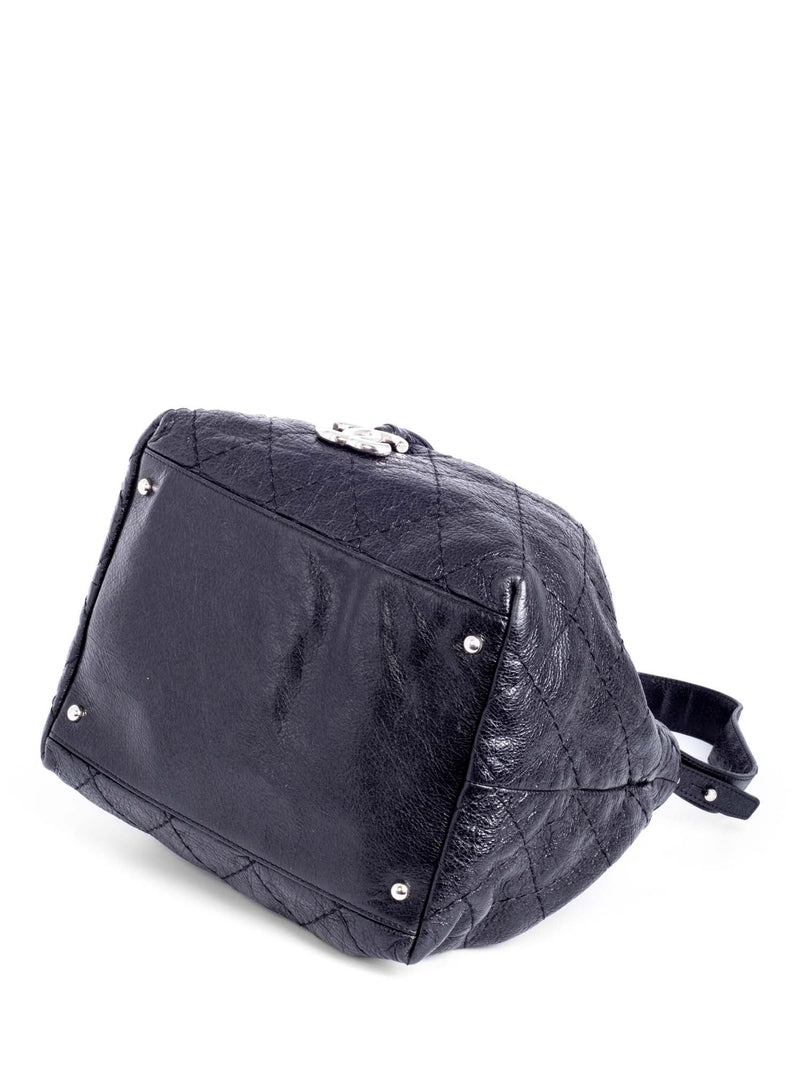 CHANEL Quilted Leather Drawstring Large Bucket Bag Black-designer resale