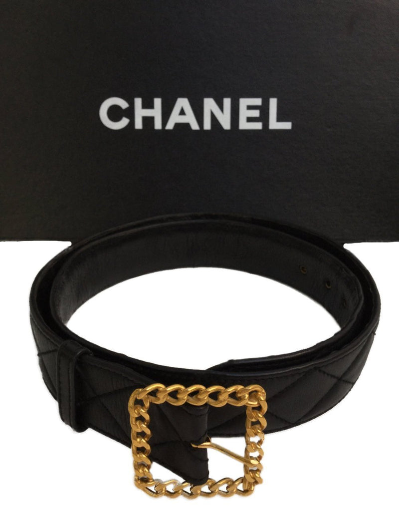 chanel gold buckle belt women