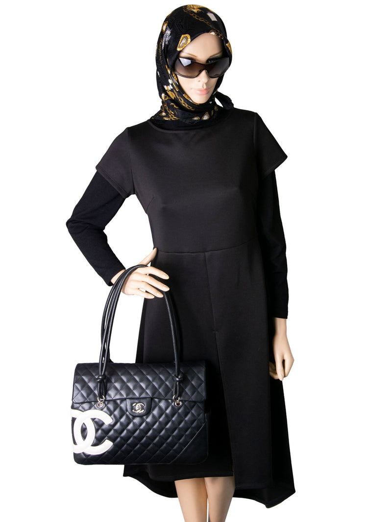 CHANEL Quilted Leather Jumbo Flap Bag Black-designer resale
