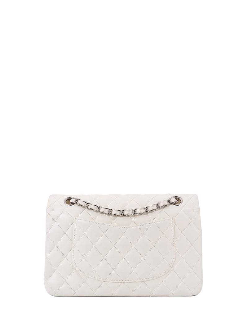 CHANEL Quilted Leather Medium Double Flap Bag Ivory-designer resale