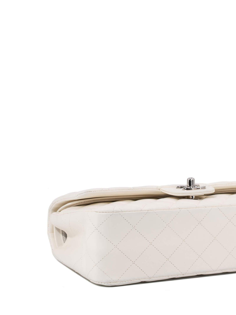 CHANEL Quilted Leather Medium Double Flap Bag Ivory-designer resale