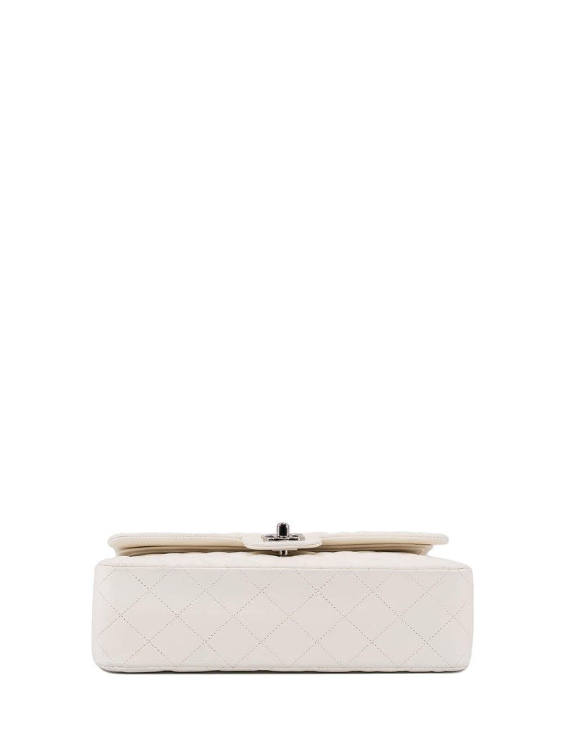 CHANEL Quilted Leather Medium Double Flap Bag Ivory-designer resale